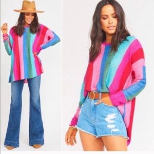 Show Me Your Mumu Bonfire Sweater Madly Stripe Knit Sweater Size Small